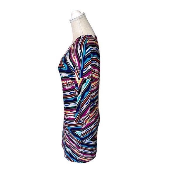 Trina Turk Dominica 2 Multicolored Striped 3/4 Length Sleeve Mini Dress Size XS - Picture 8 of 16